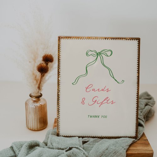 Whimsical Quirky Handwritten Bow Cards and Gifts Poster