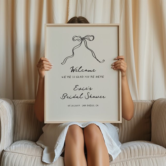 Whimsical Quirky Handwritten Bow Welcome Sign (Creator Uploaded)