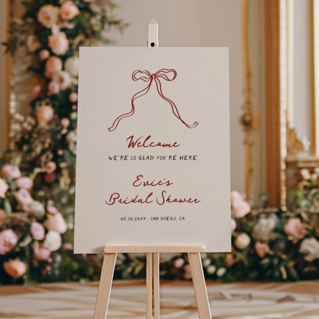 Whimsical Quirky Handwritten Bow Welcome Sign (Creator Uploaded)