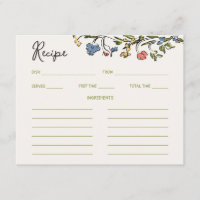 Whimsical Quirky Handwritten Bridal Shower Recipe
