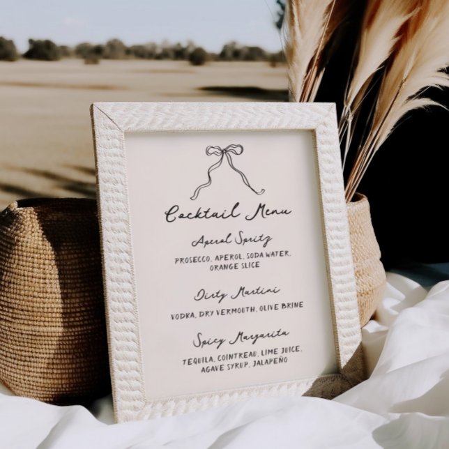 Whimsical Quirky Handwritten Cocktail Menu Poster (Creator Uploaded)