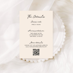 Whimsical Quirky Handwritten Wedding Details Enclosure Card