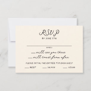 Whimsical Quirky Handwritten Wedding RSVP Card