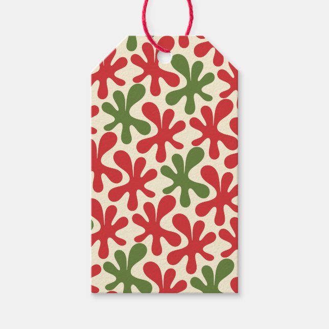 Whimsical Quirky Retro Modern Christmas Holiday Gift Tags (Front)