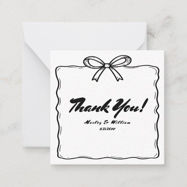 Whimsical Quirky Wedding Budget Thank You Note Card (Front)