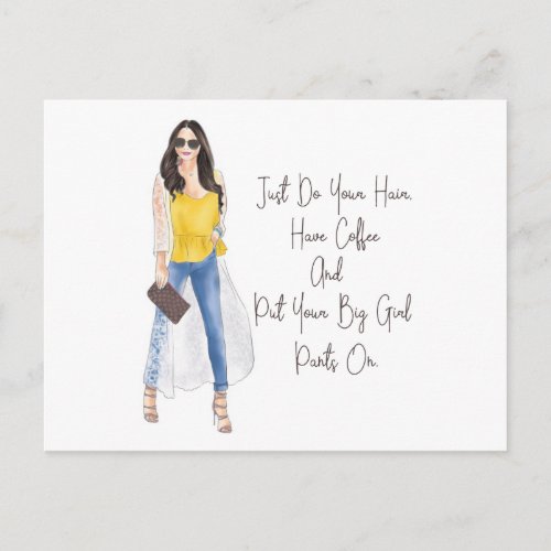 Whimsical Quote Get Your Big Girl Pants On Postcard