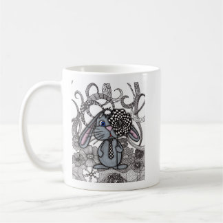 Whimsical Rabbit in Tie Art Ceramic Mug