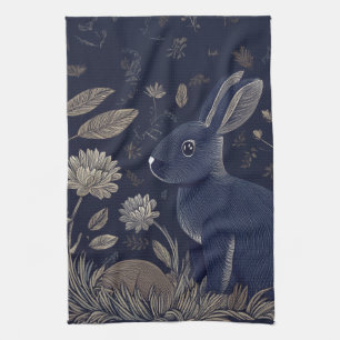 Whimsical Rabbit Kitchen Towel