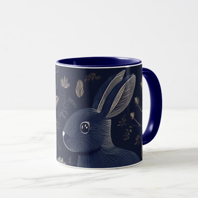 Whimsical Rabbit Mug (Front Right)
