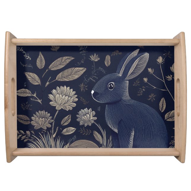 Whimsical Rabbit Serving Tray (Front)