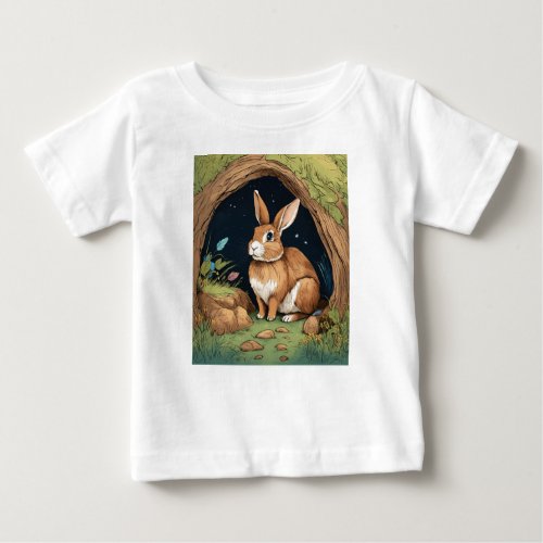 Whimsical Rabbit Storyteller Print T_Shirt