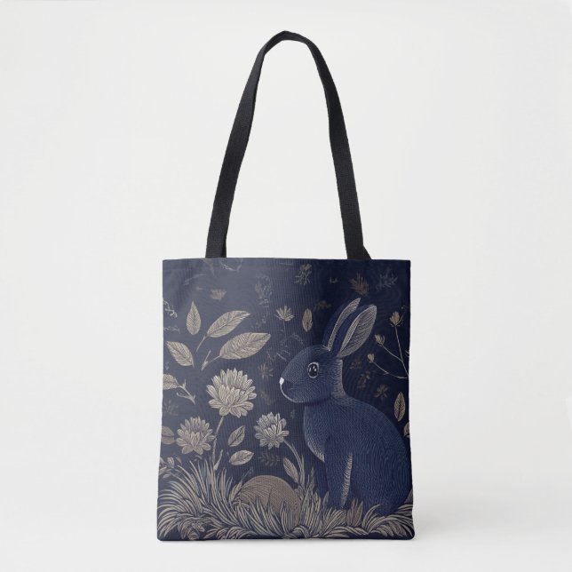 Whimsical Rabbit Tote Bag (Front)
