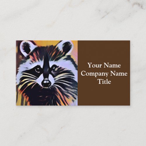 Whimsical Raccoon _ A Nature Inspired Design  Business Card