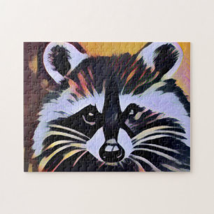 Whimsical Raccoon - A Nature Inspired Design Jigsaw Puzzle
