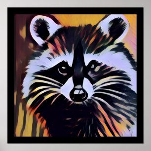 Whimsical Raccoon - A Nature Inspired Design  Poster