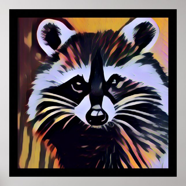 Whimsical Raccoon - A Nature Inspired Design  Poster (Front)