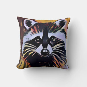 Whimsical Raccoon - A Nature Inspired Design Throw Pillow
