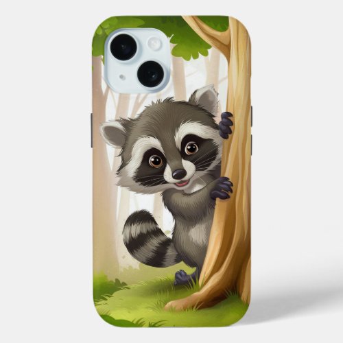  Whimsical Raccoon Haven Phone Case iPhone 15 Case