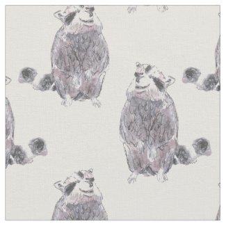 Whimsical Raccoon Pattern Fabric