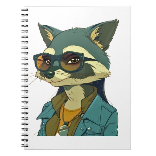 Whimsical Raccoon Spiral Notebook _ Perfect for R