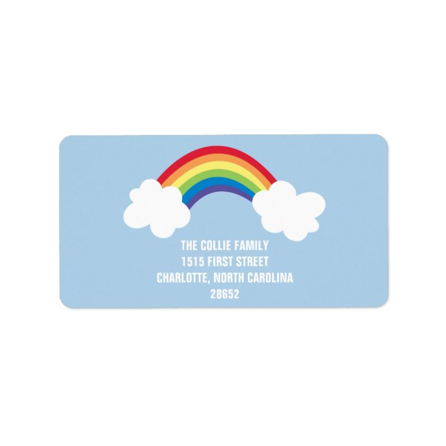 Whimsical Rainbow Address Label (Front)
