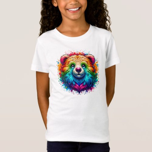 Whimsical Rainbow Bear A Burst of Joy  T_Shirt