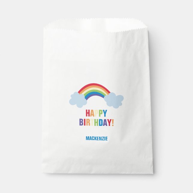Whimsical Rainbow Birthday Goodie Bags (Front)
