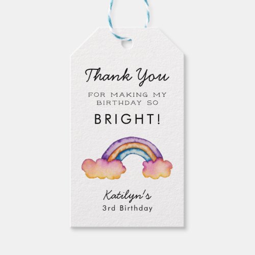 Whimsical Rainbow Birthday Party Favor Gift Tags