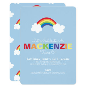 rainbow party invitations zazzle