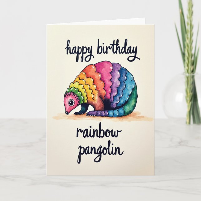 Whimsical Rainbow Creature Birthday Card (Front)