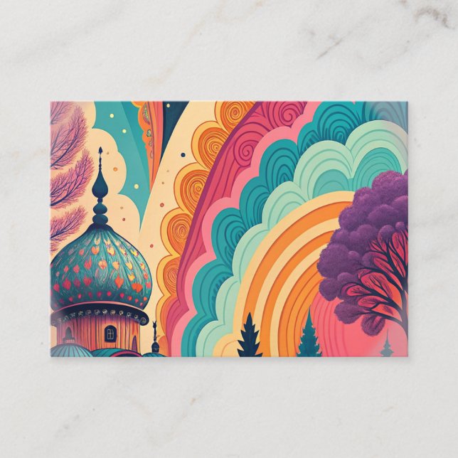 Whimsical Rainbow Dome Enclosure Card – Customize (Front)