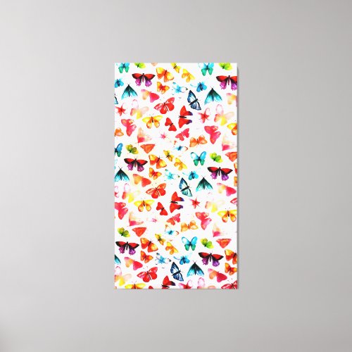 Whimsical Rainbow Forest Butterfly Watercolor  Canvas Print