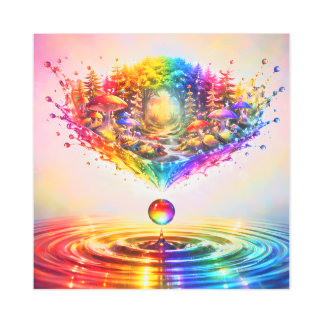 Whimsical Rainbow Forest Splash Metal Print