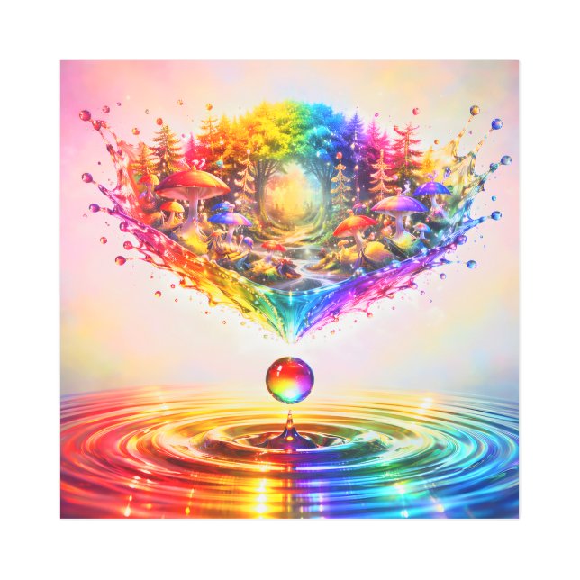 Whimsical Rainbow Forest Splash Metal Print (Front)