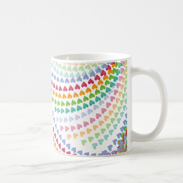 Whimsical Rainbow Heart Sprinkles Mug (Right)