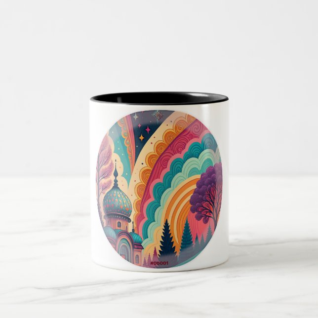 Whimsical Rainbow Mosque Mug – Customizable (Center)