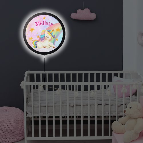 Whimsical Rainbow Unicorn Girls Room Wall Lamp LED Sign