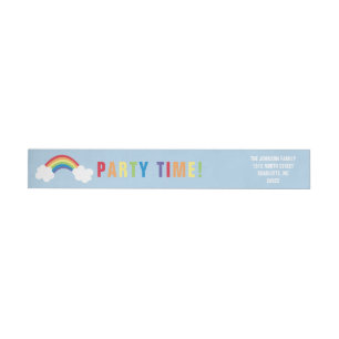 Whimsical Rainbow Wrap Around Address Label