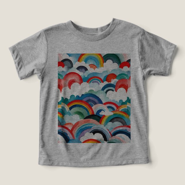 Whimsical Rainbows And Clouds Toddler T-shirt (Design Front)
