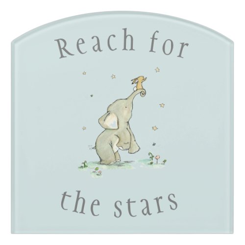 Whimsical Reach for the Stars Door Sign