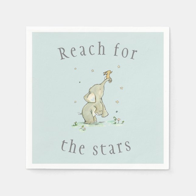 Whimsical Reach for the Stars Napkins (Front)