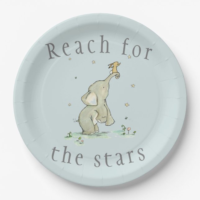Whimsical Reach for the Stars Paper Plates (Front)