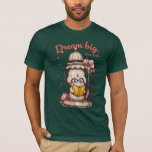 Whimsical Reading Buddha Lantern Design T-Shirt