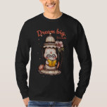 Whimsical Reading Buddha Lantern Design T-Shirt