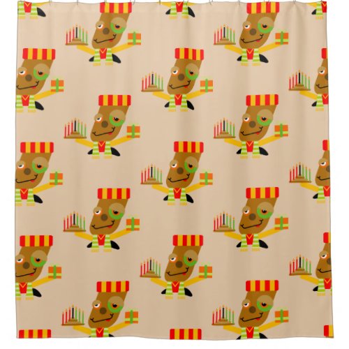 Whimsical Red and Yellow Kwanzaa African Shower Curtain