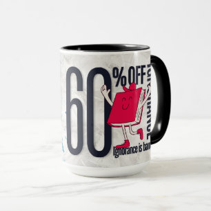 Whimsical Red Book Character Ignorance Is Banned Mug