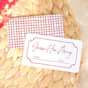 Whimsical Red Bridal Shower Guess How Many Enclosure Card