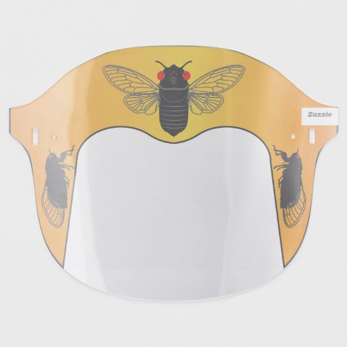 Whimsical Red_eyed Periodic Cicada Design Face Shield