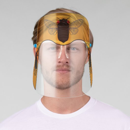 Whimsical Red-eyed Periodic Cicada Design Face Shield (Insitu)