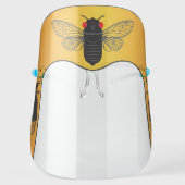 Whimsical Red-eyed Periodic Cicada Design Face Shield (Front)